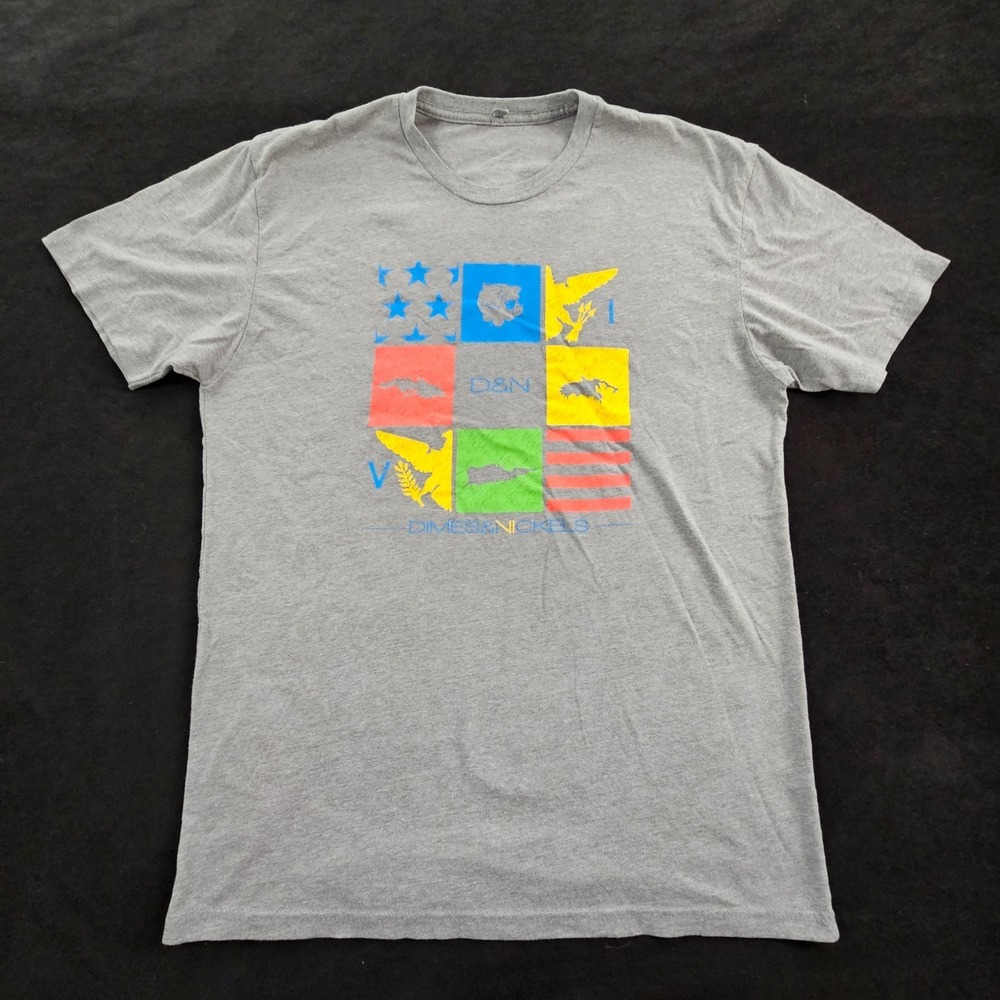 Dimes & Nickels Gray Short Sleeve Cotton Blend T-Shirt Men's L